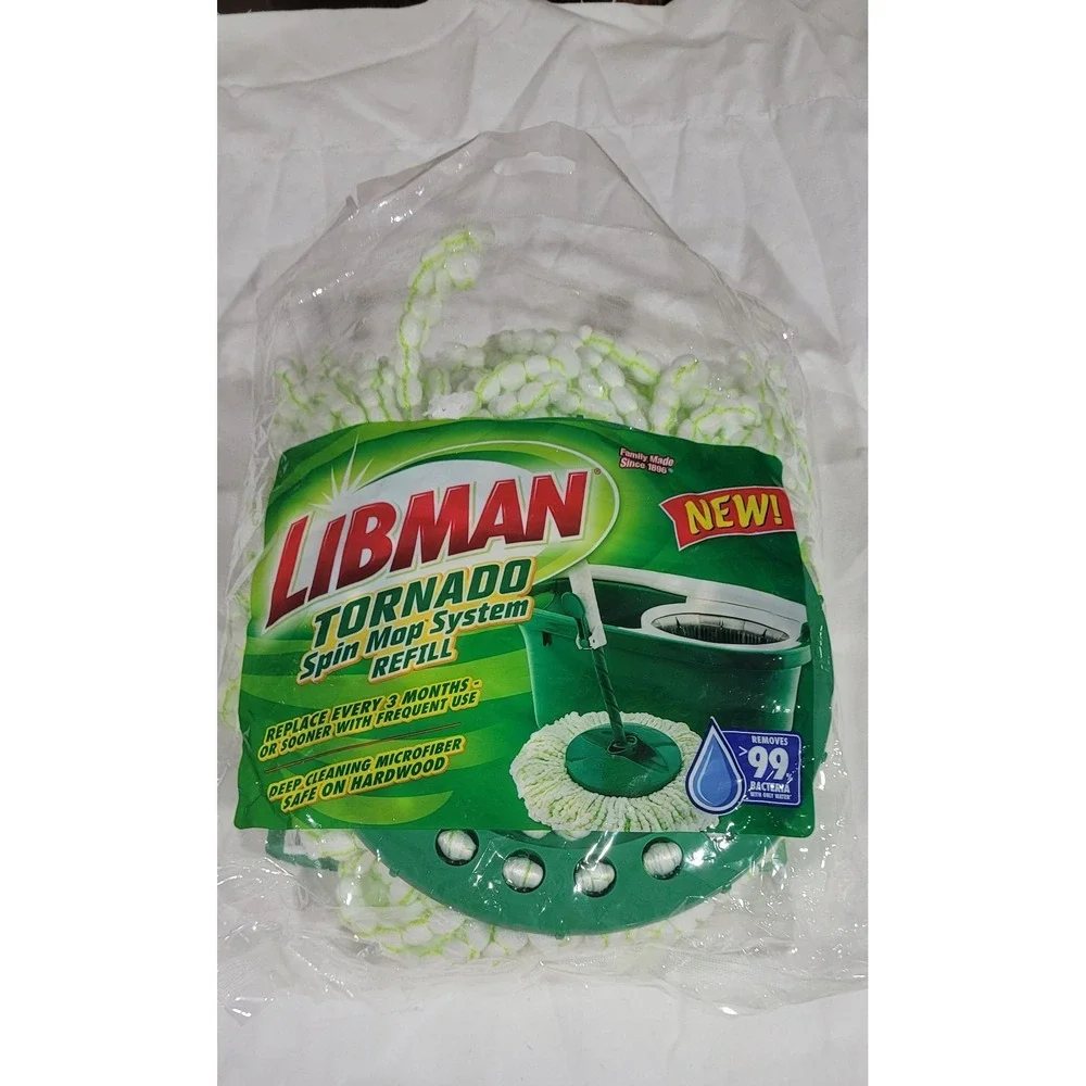 1 Libman Tornado Spin Mop System Refill Deep Cleaning Safe On Hardwood